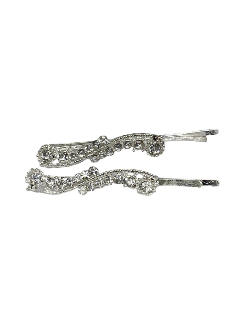 Crystal Embellished Silver Hair Pin Set - Women Accessories  FINAL PRICE DROP